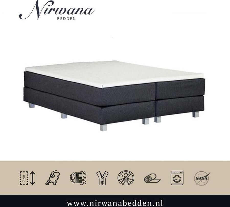 Nirwana Bedden Topdekmatras Topper 140x190 NASA traagschuim 8 cm dik