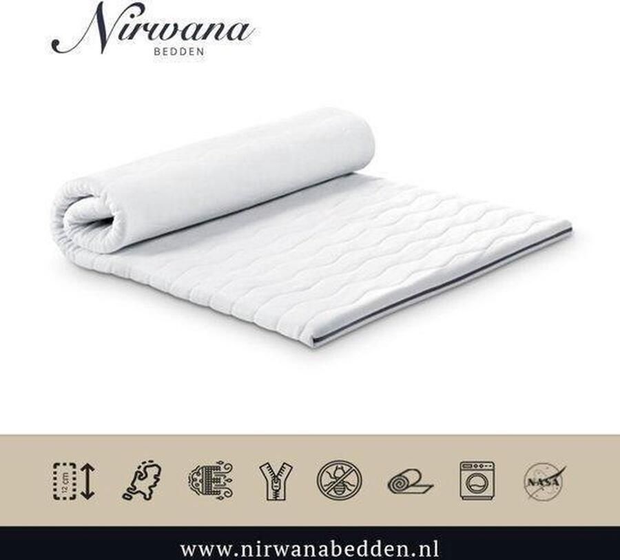 Nirwana Bedden Topdekmatras Topper 190x190 NASA-VISCO Gel Traagschuim 6 cm dik