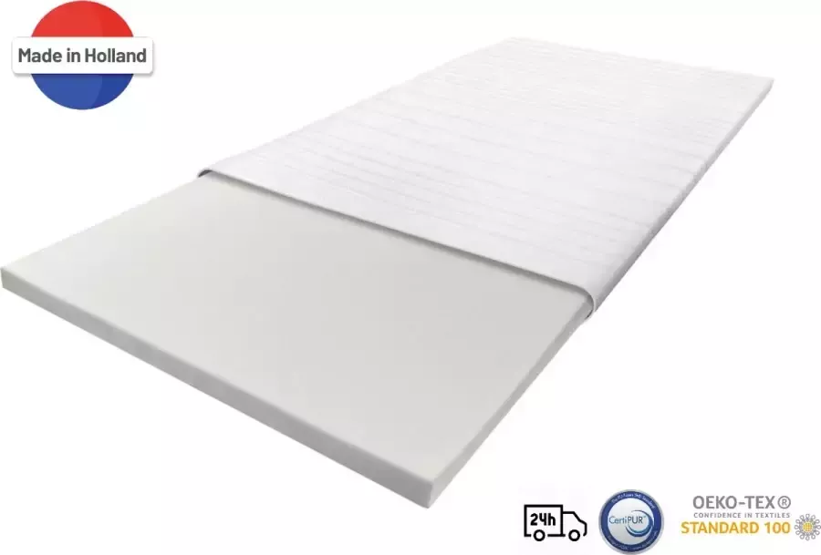 Nirwana Bedden Nirwana Topper Matras 70x190 Traagschuim 7 cm dik Topdekmatras Extra Comfort