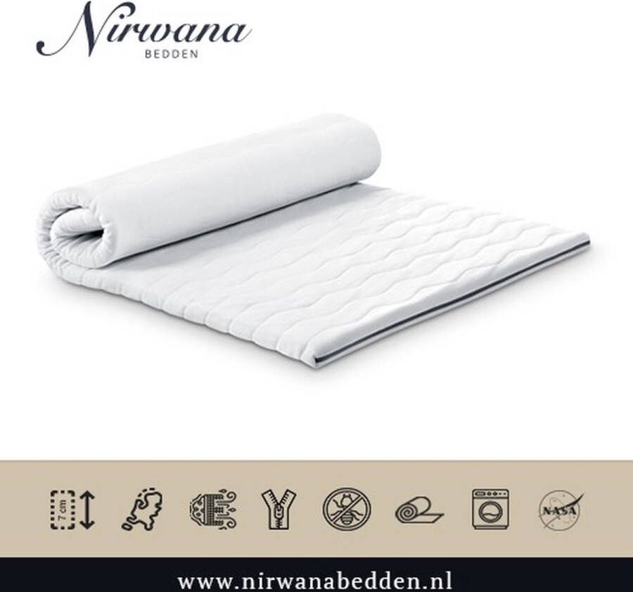 Nirwana Bedden Nirwana Topper Traagschuim 100x190x12 cm Topdekmatras 30 nachten proefslapen