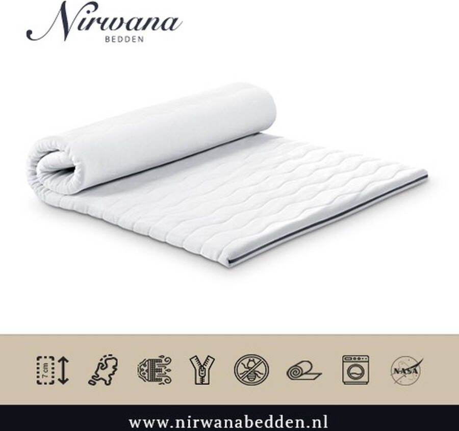 Nirwana Bedden Nirwana Topper Traagschuim 100x220 cm Topdekmatras 30 nachten proefslapen