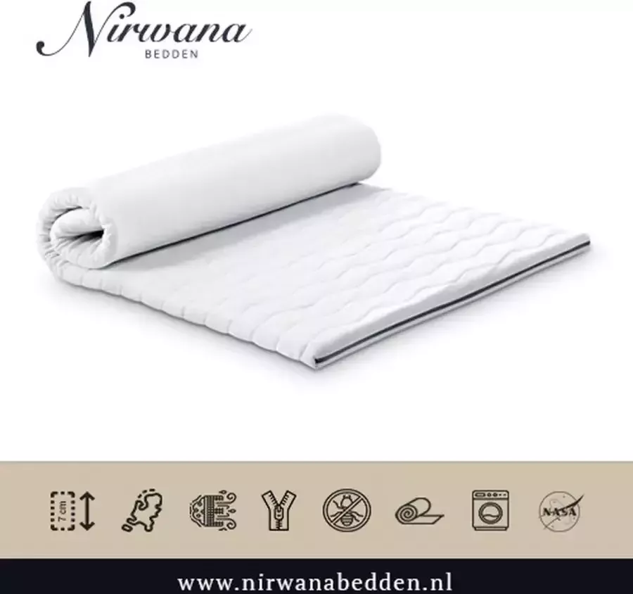 Nirwana Bedden Nirwana Topper Traagschuim 140x200 cm Topdekmatras 30 nachten proefslapen