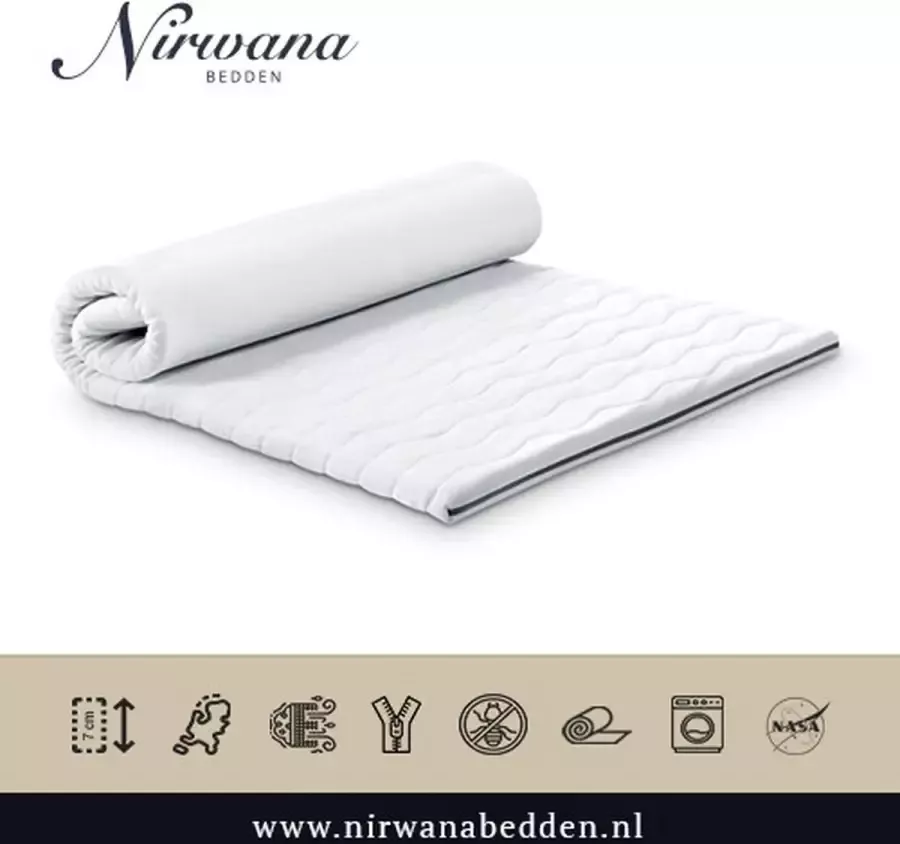 Nirwana Bedden Nirwana Topper Traagschuim 140x220x12 cm Topdekmatras 30 nachten proefslapen Merk: