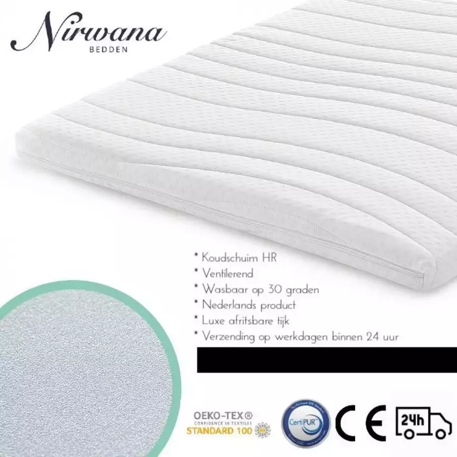 Nirwana Bedden Topdekmatras 90x210 Koudschuim HR 7CM