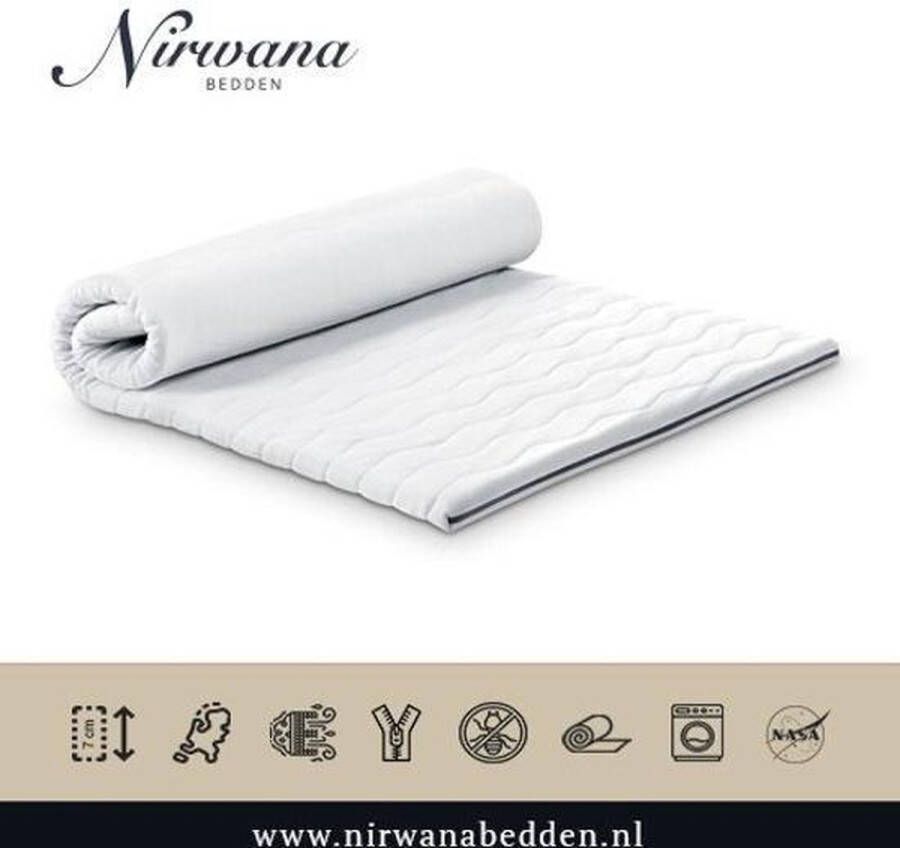 Nirwana Bedden Topdekmatras Topper 100x220 NASA traagschuim c.a 7cm dik