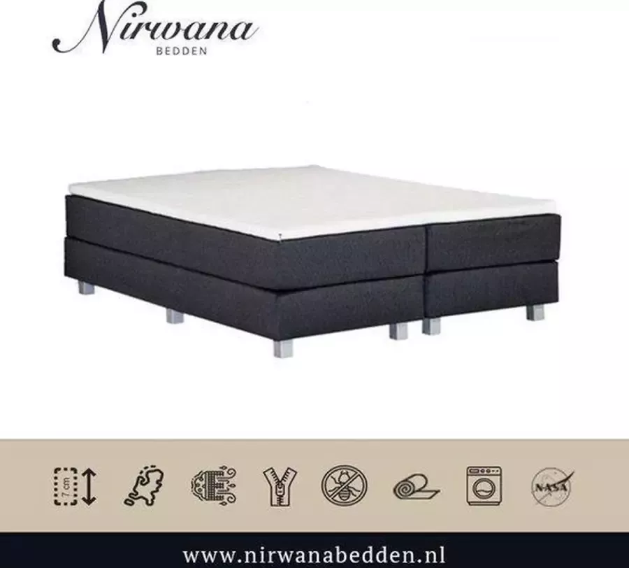 Nirwana Bedden Topper NASA Traagschuim Topdekmatras Ergonomisch 180x190cm ca 7cm dik matras