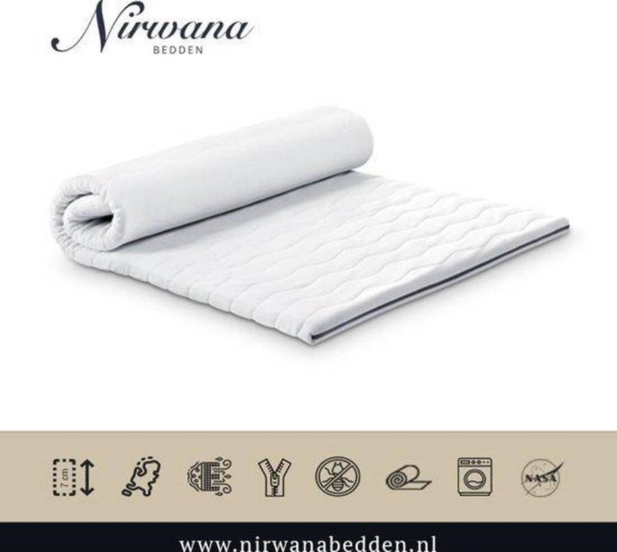 Nirwana Bedden Topper HR50 Koudschuim Topdekmatras Ergonomisch 120x200cm ca 7cm dik matras