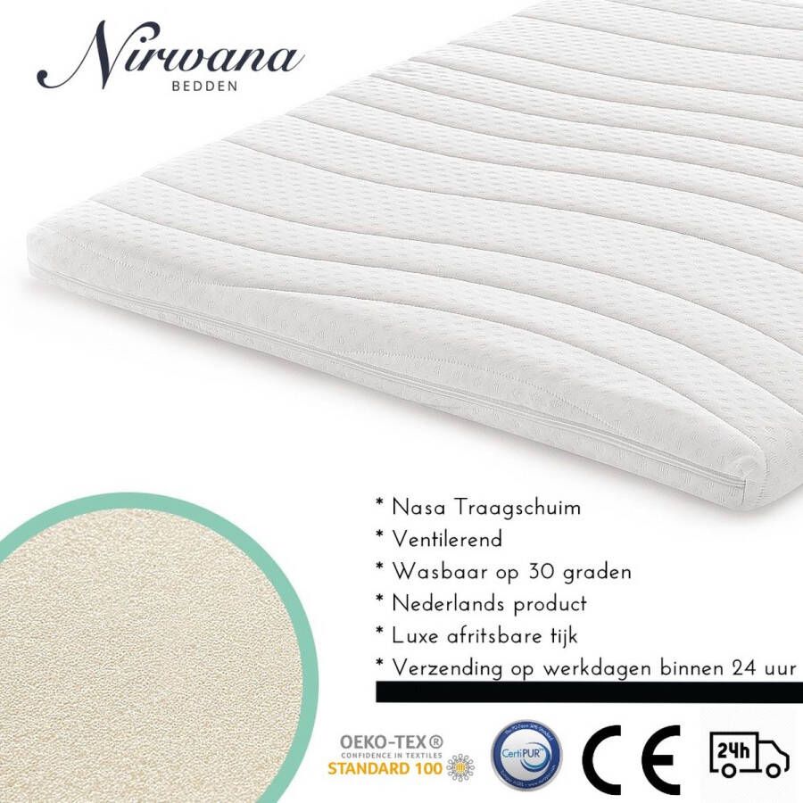 HBK Bedden Topdekmatras 180x200 Nirwana Bedden Topper Topdekmatras Matras NASA-VISCO Traagschuim 6 CM