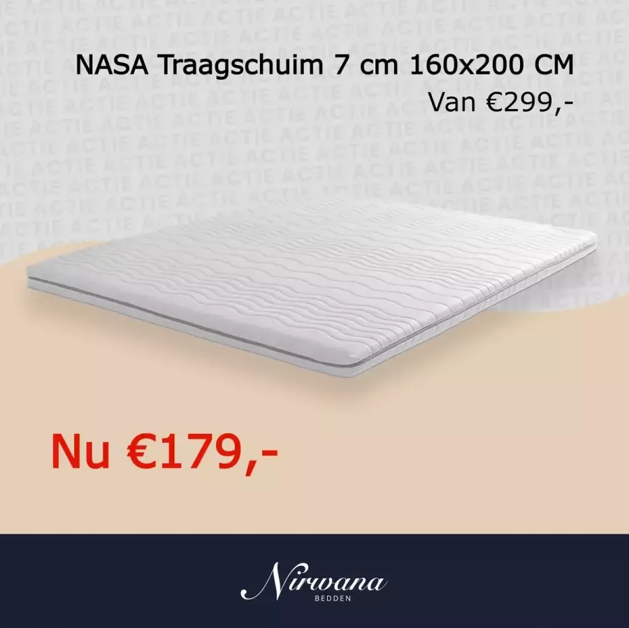 Nirwana Bedden Topper Topdekmatras Matrastopper Matras 160x200x7 cm Traagschuim - Foto 2