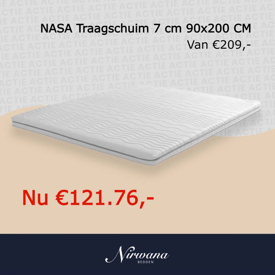 Nirwana Bedden Topper Topdekmatras Matrastopper Matras 90x200x7 cm Traagschuim - Foto 1