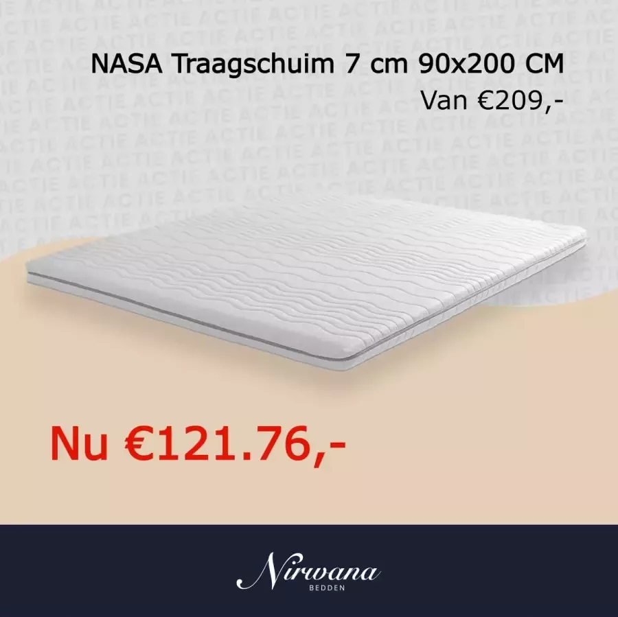 Nirwana Bedden Topper Topdekmatras Matrastopper Matras 90x200x7 cm Traagschuim - Foto 2