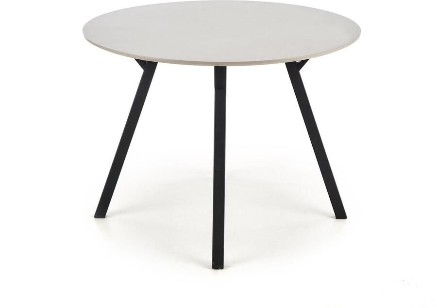 NoaHome  Azurië Eettafel Grijs – Luxe Houten Fineer & Stalen Frame – Ronde Eettafel 100×100×74 cm – Modern & Industrieel Design