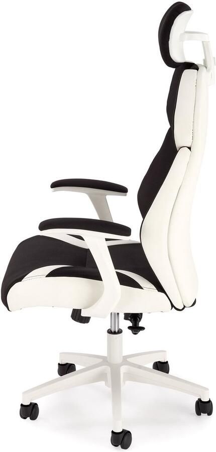 NoaHome “Celestia” Formerie Bureaustoel – Wit Zwart & Grijs Zwart – Ergonomische Eco‑Leren Zitting – Verstelbare Hoogte 120‑128 cm – Stijlvolle Kantoorstoel