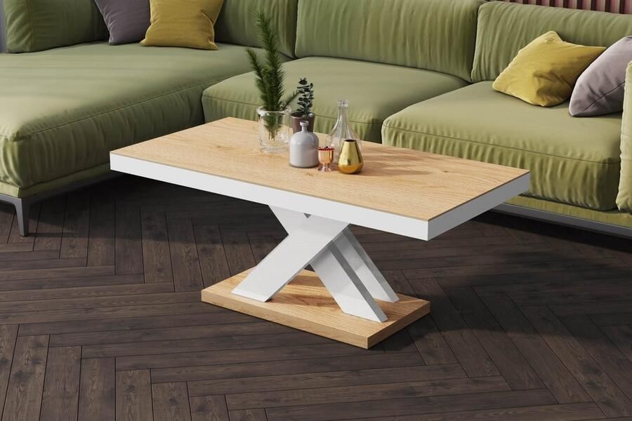 NoaHome Lumeris Salontafel – Elegante Rechthoekige Salontafel met Steen Grijs Mat Blad en Wit Hoogglans Onderstel – Duurzaam Hout met Fineer – Stijlvol & Functioneel – 120x60x50 cm