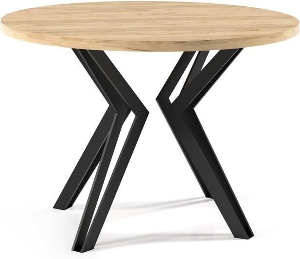NoaHome Lumora Luxe Ronde Uitschuifbare Eettafel Goud Eiken