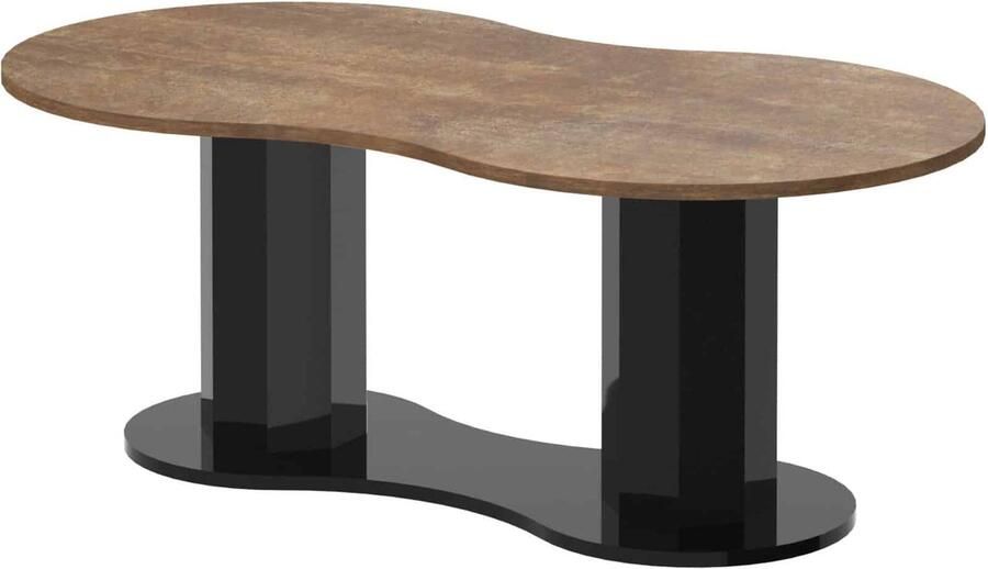 NoaHome Mussidan Salontafel Wit Hoogglans Zwart Hoogglans Lava Mat – Stijlvolle en Duurzame Salontafel van Tomasso