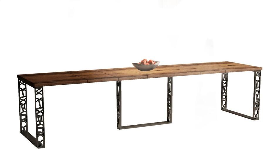 NoaHome Taponnat Uitschuifbare Design Eettafel – Donker Eiken Zwart