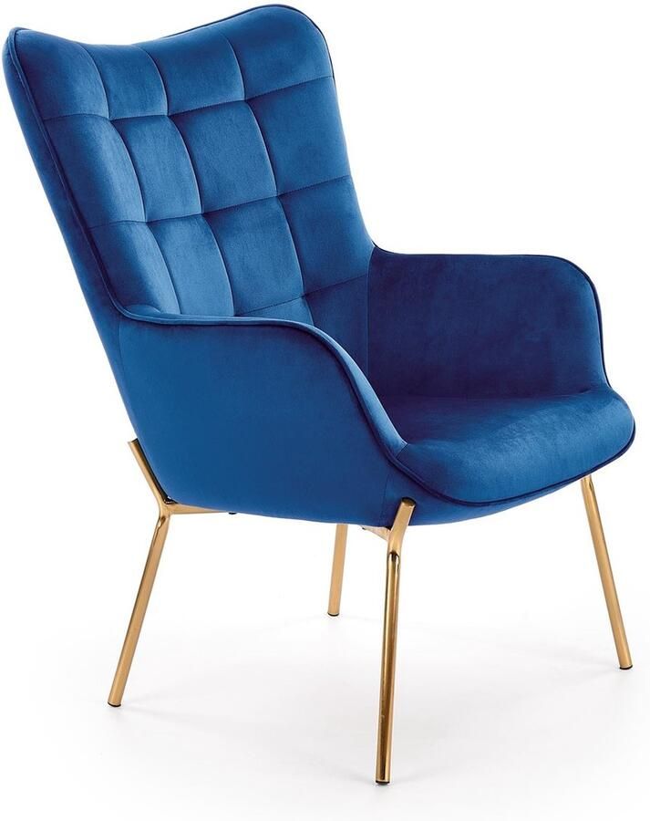 NoaHome Zafira Lounge Fauteuil – Luxe Velvet Stoel met Gouden Stalen Onderstel – Verkrijgbaar in Donkergroen Zwart Blauw & Roze – Comfortabele Design Fauteuil voor Woonkamer en Kantoor