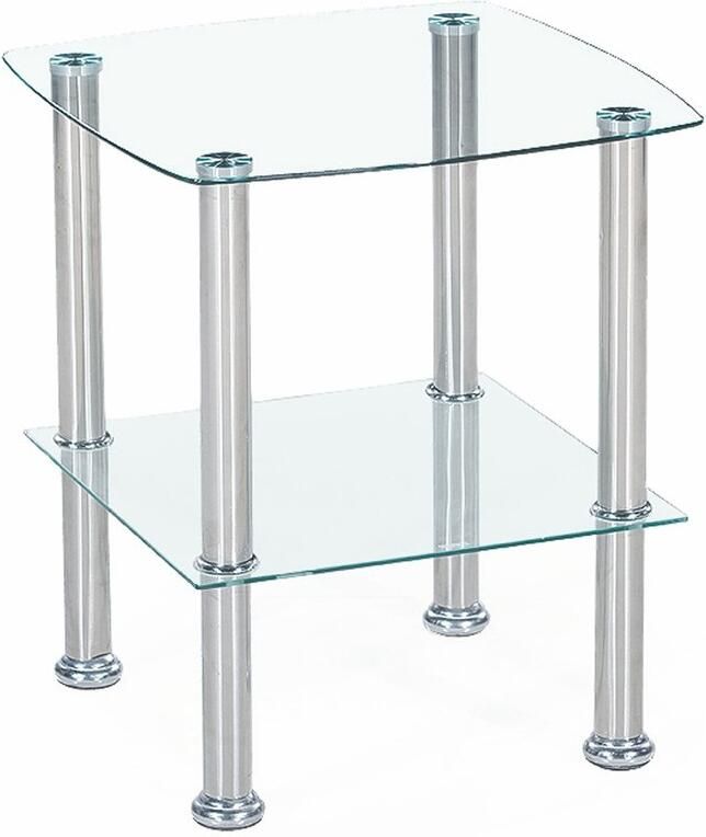 NoaHome Zafira Salontafel Transparant – Stijlvolle Vierkante Salontafel van Glas & Staal