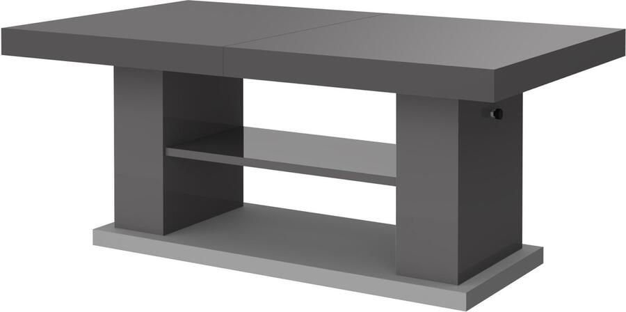 NoaHome Zahara Uitschuifbare Salontafel Grijs Hoogglans – Stijlvolle Praktische en Duurzame Woonkamer Must-Have - Foto 2