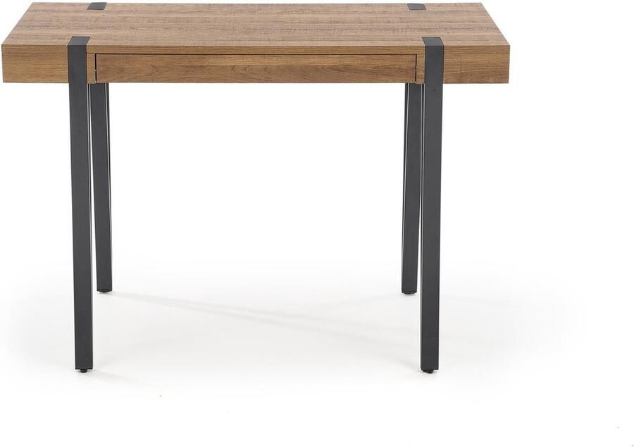 NoaHome Zenoro Bureau Bruin – Modern Houten Bureau met Zwart Stalen Onderstel Perfect voor Thuiswerken en Studeren