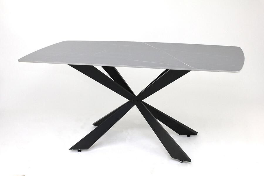 NoaHome Zéphyr Eettafel Grijs Mat – Luxe Keramiek & Metaal – Stijlvolle Design Tafel voor 4 Personen – Duurzaam & Robuust