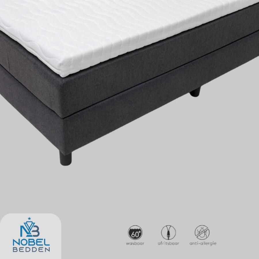Nobel Bedden Topdekmatras Bamboo Gel Hybrid Traagschuim 200x200 9 cm dik