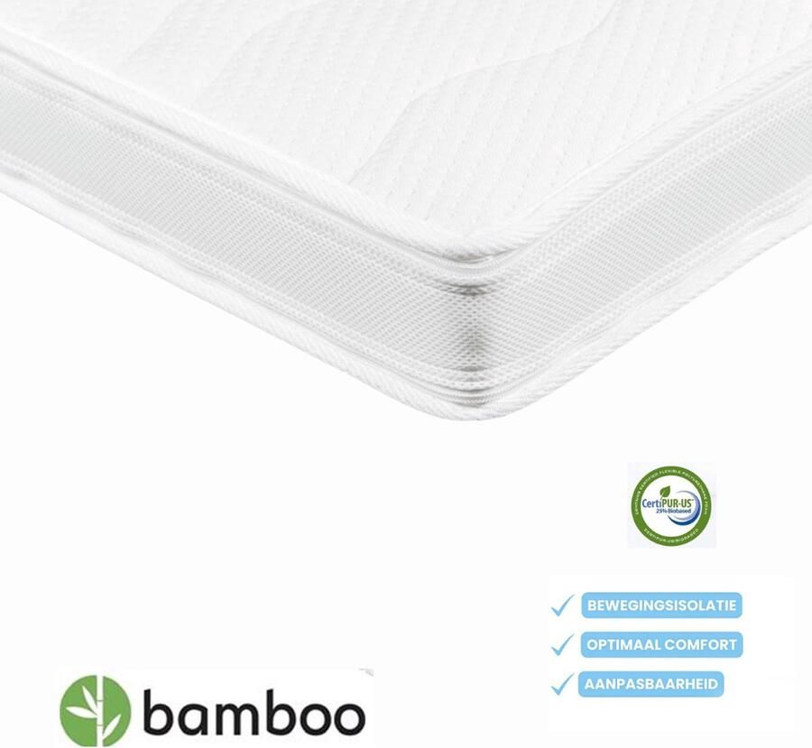 Toros Bedden Topdek Matras Topper Bamboo 3D NASA-Traagschuim-Topper 11cm dik 140x200 Topdekmatras