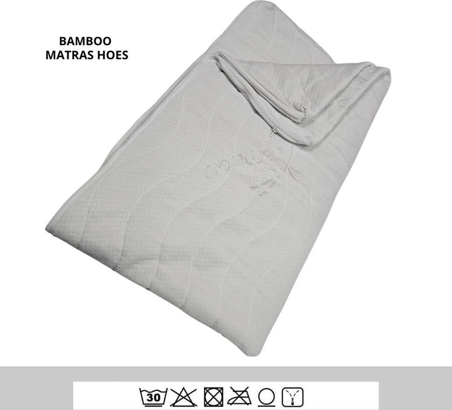 Nobel Bedden Topper Topdek Bamboo matrashoes matrastijk 140x200 met rits 6 9cm kern