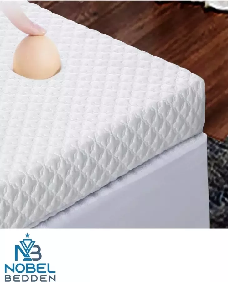 Nobel Bedden Topper Bamboe Hybrid Koudschuim Gel Topdek Matras 90x200 let op!! nu 9cm dik ipv 7cm