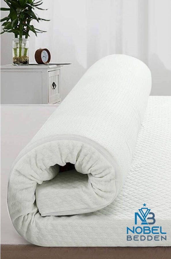 Nobel Bedden Topper Hybride Bamboe Hoes 80 x 200 x 7 Topdek matras Afritsbaar en wasbaar Topper Topdek