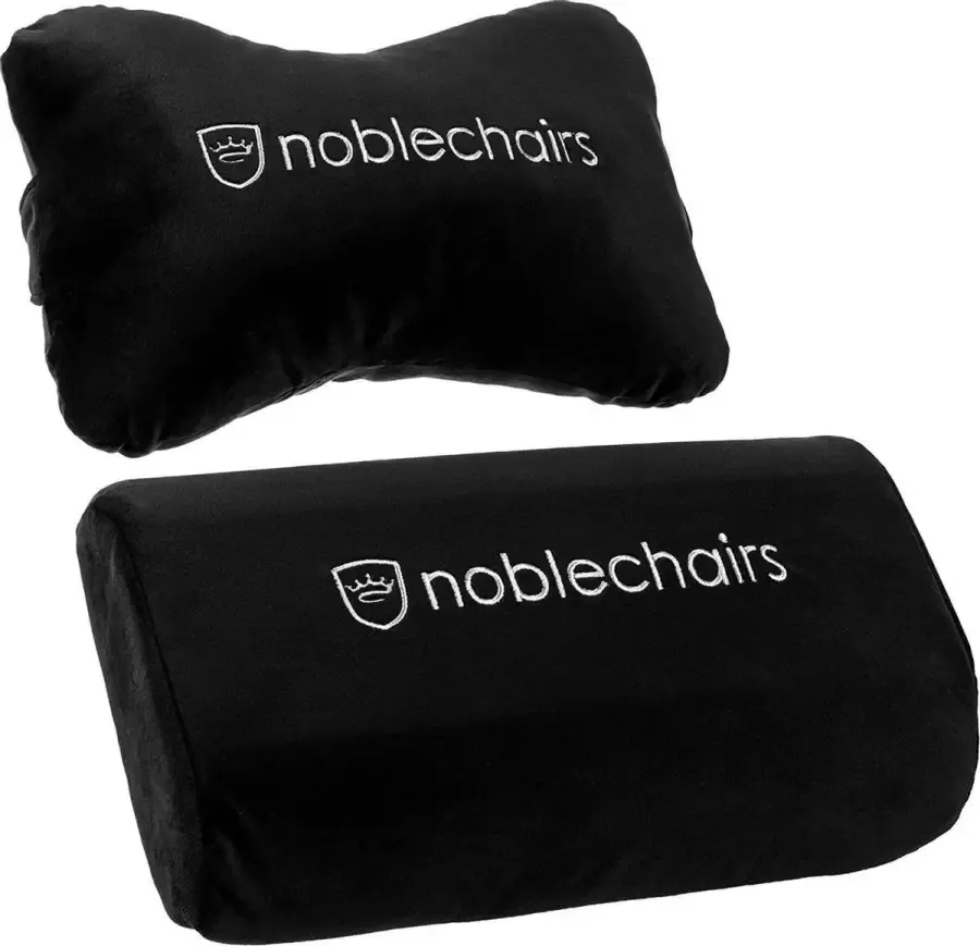 Noblechairs Kussenset nek- en lendensteun voor Epic Icon Hero gamestoel zwart wit