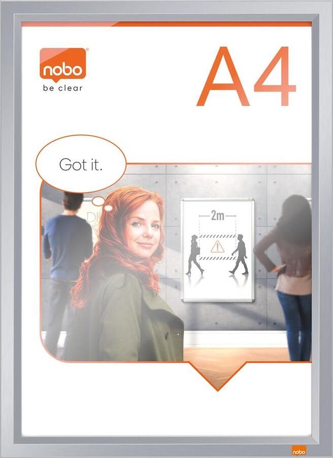 Nobo Impression clicklijst ft A4 met geanodiseerd frame 5 stuks