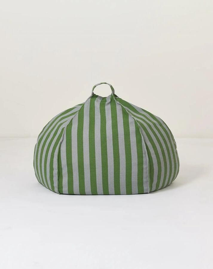 Nobodinoz Ronde Zitzak Beanbag Vibes Kid Size 70x70x30cm Green Blue Stripes