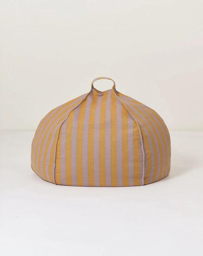 Nobodinoz Vibes zitzak Ø70xH30cm Lilac Yellow Stripes