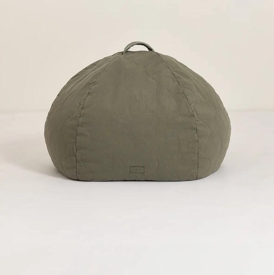 Nobodinoz tipi en accessoires Nobodinoz Landscape Gewatteerde Ronde Zitzak 65x40 Vetiver