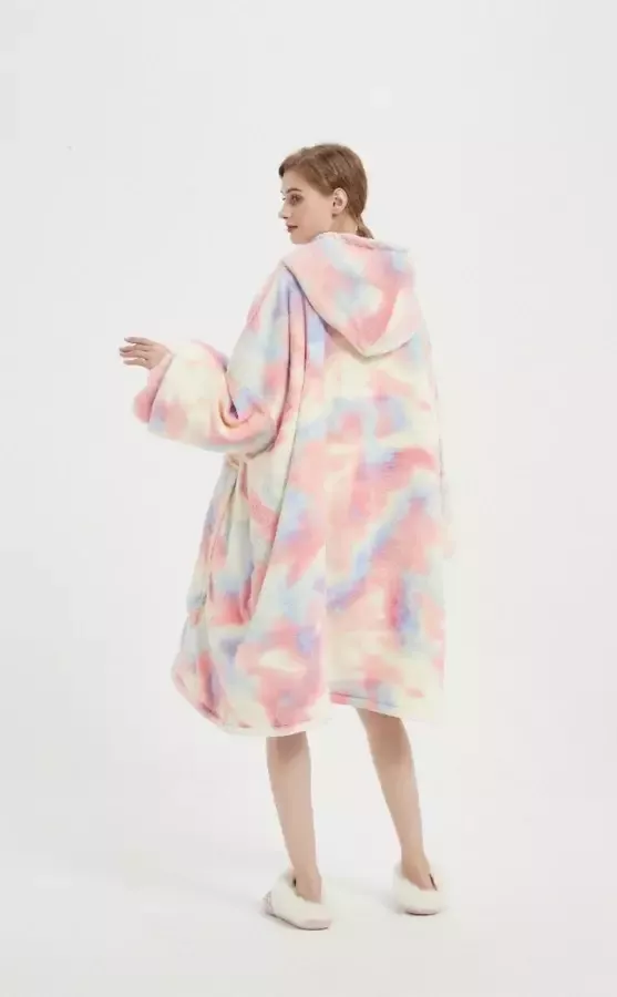 Nok Nak Hoodie snuggle plaid met mouwen Tie Dye knuffelhoodie knusse bankhoodie Plaid met mouwen bank hoodie chill hoodie tiktok trends