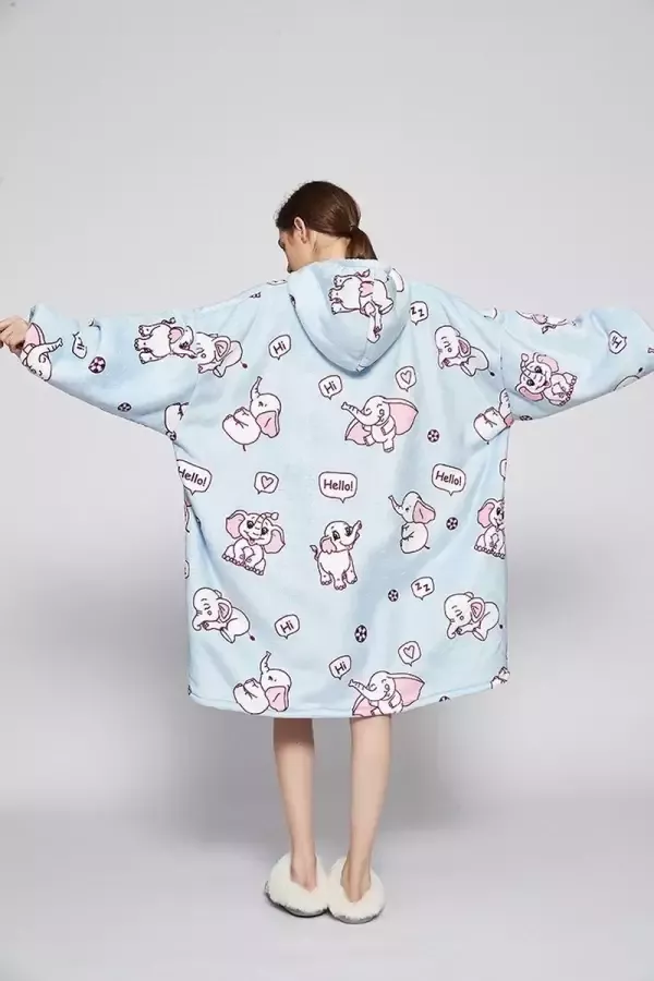 Nok Nak Snuggle plaid met mouwen -hoodie Fleece deken met mouwen bank hoodie chill hoodie tiktok trends