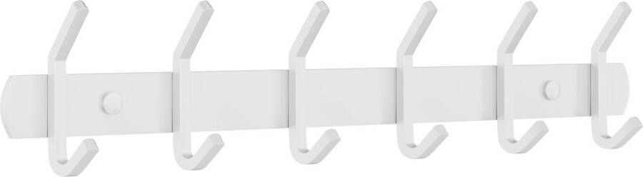Nolad Kapstok Wandkapstok Kapstok hangend Kapstokken 12 haken Inc bevestigingsmateriaal Wit