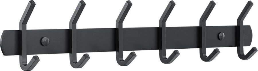 Nolad Kapstok Wandkapstok Kapstok hangend Kapstokken 12 haken Inc bevestigingsmateriaal Zwart