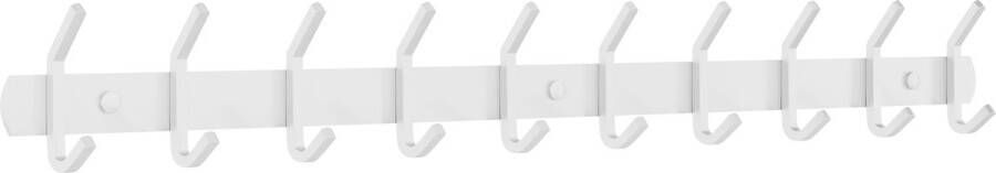 Nolad Kapstok Wandkapstok Kapstok hangend Kapstokken 20 haken Inc bevestigingsmateriaal Wit