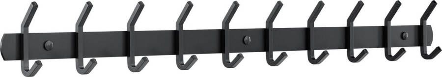Nolad Kapstok Wandkapstok Kapstok hangend Kapstokken 20 haken Inc bevestigingsmateriaal Zwart
