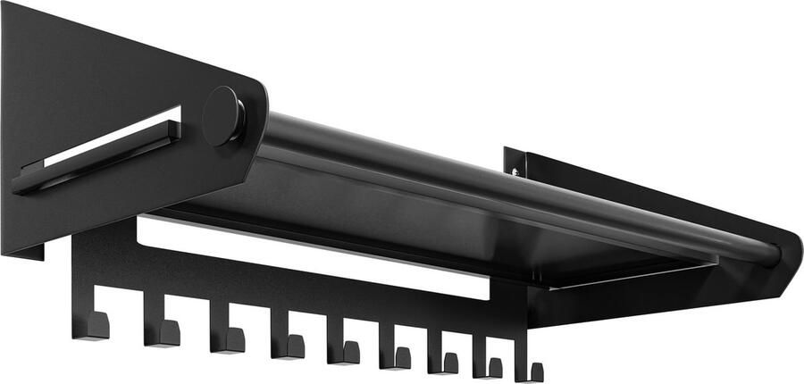 Nolad Kapstok Royal Wandkapstok Kapstok hangend Kapstokken 78.5 x 25.4 x 37.6 CM 9 haken Inc bevestigingsmateriaal Zwart