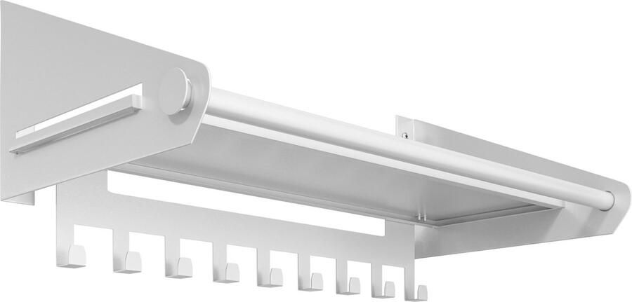 Nolad Kapstok Royal Wandkapstok Kapstok hangend Kapstokken 78.5 x 25.4 x 37.6 CM 9 haken Inc bevestigingsmateriaal Wit