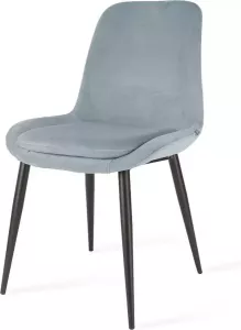 Nolon Amelie velvet eetkamerstoel blauw metalen onderstel fluwelen velours zacht