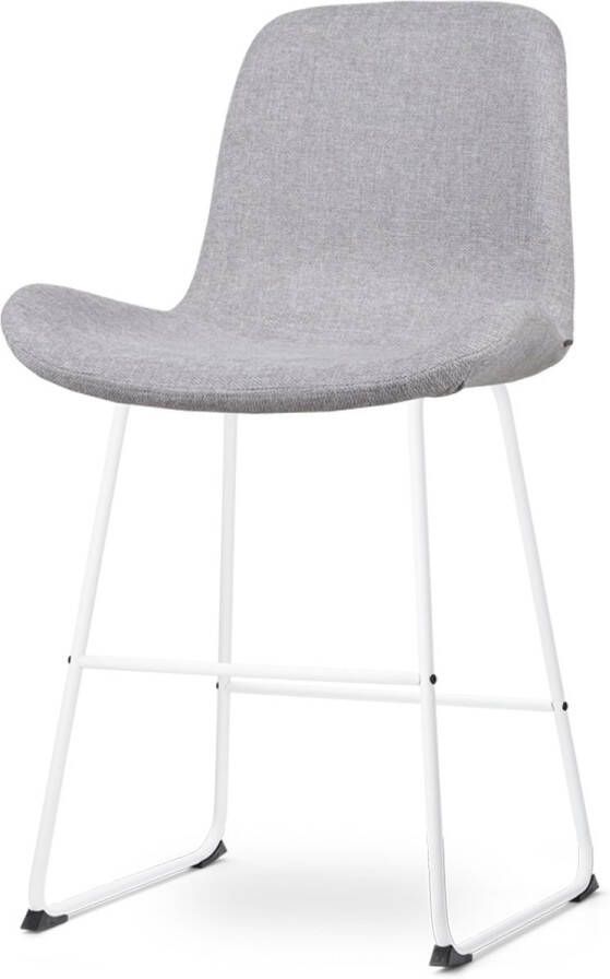 Nolon Nino-Fé Barkruk Lichtgrijs Wit Onderstel 65 cm Stof Kookeiland Barkruk met Rugleuning