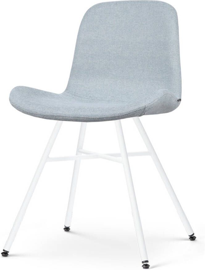 Nolon Noa-Fé Eetkamerstoel Lichtblauw Stof Wit Onderstel Modern
