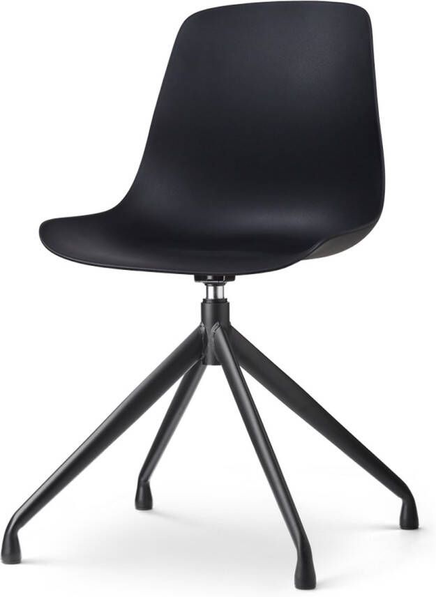 Nolon Nola-Pip Draaibare Eetkamerstoel Zwart Kunststof Zwart Metalen Onderstel