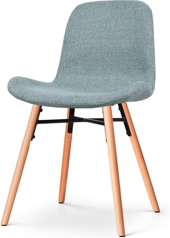 Nolon Nena-Fé Eetkamerstoel Zacht Groen Stof Houten Onderstel