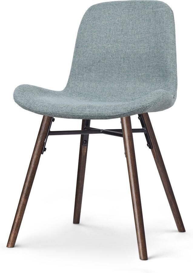 Nolon Nena-Fé Eetkamerstoel Zacht Groen Stof Houten Onderstel Walnoot Kleur